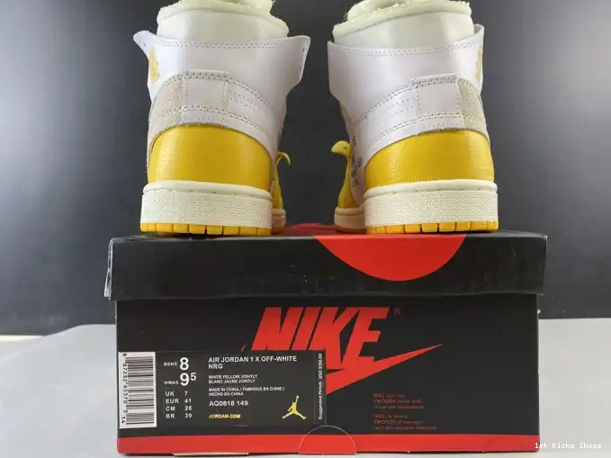 1st Kicks 1 AQ0818-149 Air Jordan x Off-White Powder Yellow-Cone NRG Dark White 0524